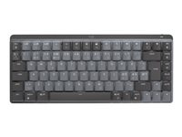 Logitech Master Series MX Mechanical Mini - Teclado - retroiluminación - inalámbrico - Bluetooth LE - QWERTY - nórdico (danés/finés/noruego/sueco) - interruptor: Linear - grafito 920-010777