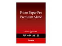 Canon Pro Premium PM-101 - Mate suave - 310 micrones - A3 (297 x 420 mm) - 210 g/m² - 20 hoja(s) papel fotográfico brillante - para PIXMA PRO-1, PRO-10, PRO-100 8657B006