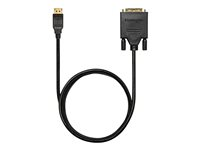 Kensington DisplayPort 1.1 (M) to DVI-D (M) Passive Cable, 6ft - Cable adaptador - DisplayPort (M) a DVI-D (M) - DisplayPort 1.1 - 1.83 m - pasivo, tornillos de mariposa, compatibilidad con 1080p - negro K33023WW