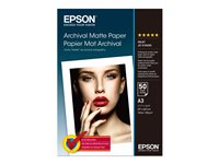 Epson Archival Matte Paper - Mate - A3 (297 x 420 mm) - 192 g/m² - 50 hoja(s) papel - para SureColor SC-P700, P7500, P900, P9500, T2100, T3100, T3400, T3405, T5100, T5400, T5405 C13S041344