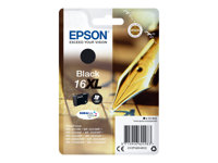 Epson 16XL - 6.5 ml - XL - negro - original - blíster con alarmas de RF/acústica - cartucho de tinta - para WorkForce WF-2010, 2510, 2520, 2530, 2540, 2630, 2650, 2660, 2750, 2760 C13T16314022