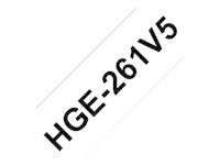 Brother HGE-261V5 - Negro sobre blanco - rollo (3,6 cm x 8 m) 5 bobina(s) tipo laminado - para P-Touch PT-9500pc, PT-9700PC, PT-9800PCN; P-Touch R RL-700S HGE261V5