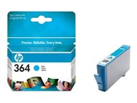 HP 364 - Cián - original - cartucho de tinta - para Deskjet 35XX; Photosmart 55XX, 55XX B111, 65XX, 65XX B211, 7510 C311, B110, Wireless B110 CB318EE#ABE