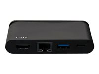 C2G USB C Dock with HDMI, USB, Ethernet, USB C & Power Delivery up to 100W - Estación de conexión - USB-C / Thunderbolt 3 - HDMI - GigE C2G54455