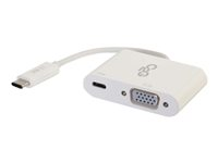 C2G USB C to VGA Video Adapter w/ Power Delivery - USB Type C to VGA White - Adaptador de vídeo externo - USB-C - VGA - blanco 80495