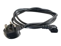 C2G 1m 18 AWG UK 90° Power Cord (IEC320C13R to BS 1363) - Cable de alimentación - IEC 60320 C13 a BS 1363 (M) angular - 1 m - negro C2G82035