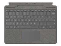 Microsoft Surface Pro Signature Keyboard - Teclado - con panel táctil, acelerómetro, bandeja de carga y almacenamiento Surface Slim Pen 2 - español - platino - comercial - para Surface Pro 8 8XB-00072