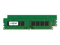 Crucial - DDR4 - kit - 8 GB: 2 x 4 GB - DIMM de 288 contactos - 2400 MHz / PC4-19200 - CL17 - 1.2 V - sin búfer - no ECC CT2K4G4DFS824A