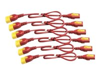 APC - Kit de cable de alimentación - IEC 60320 C13 a IEC 60320 C14 - 10 A - 1.8 m - rojo - para P/N: SCL500RMI1UC, SCL500RMI1UNC, SMT3000I-AR, SMT3000R2I-AR, SMTL750RMI2UC, SRT1500RMXLI AP8706S-WWX340