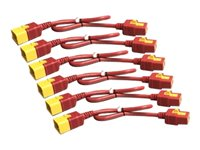 APC - Cable de alimentación - IEC 60320 C19 a IEC 60320 C20 - 16 A - 61 cm - trabado - rojo (paquete de 6) - para P/N: SMT2200I-AR, SMT2200R2I-AR, SMT3000I-AR, SMT3000R2I-AR, SMX3000HVTUS, SRT10RMXLIX806 AP8712SX340