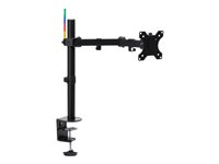 Kensington SmartFit Ergo Single Extended Monitor Arm - Kit de montaje - brazo ajustable - para Monitor - negro - tamaño de pantalla: hasta 34" - escritorio, pinza en C, ojal, montable en escritorio K55408WW