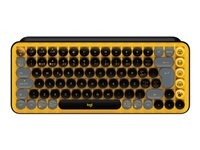 Logitech POP Keys - Teclado - inalámbrico - Bluetooth LE, Bluetooth 5.1 - QWERTY - portugués - interruptor: Brown Tactile - amarillo 920-010823